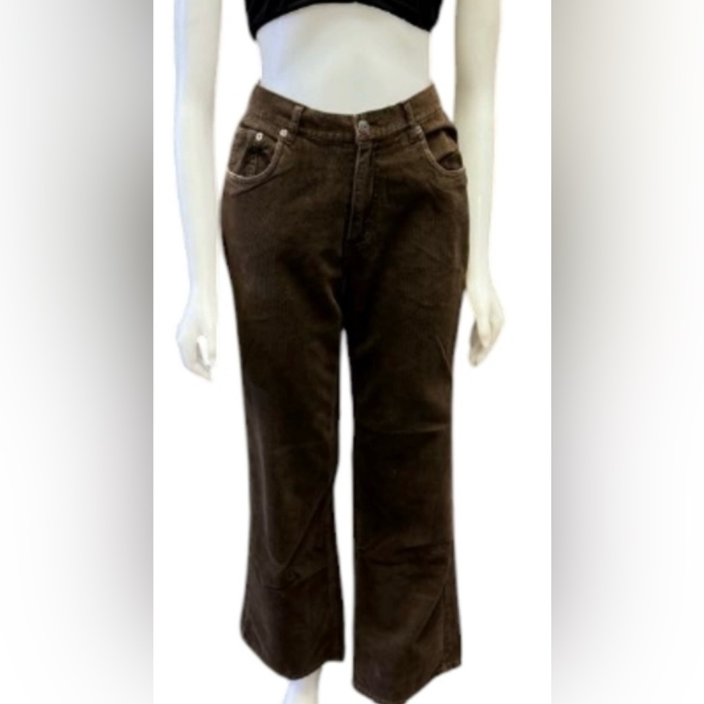 RW&CO. EUC Brown Cotton Textured Trousers Size 32